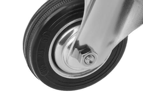 Промышленное колесо 85 мм (площадка, неповоротное, черная резина, роликоподшипник) - FC 93